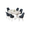 Dining Table & Chairs Set (7 Pieces) Lai - White, Chrome, Anthracite White
Chrome
Anthracite