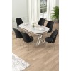 Dining Table & Chairs Set (7 Pieces) Lai - White, Chrome, Black White
Chrome
Black