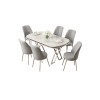 Dining Table & Chairs Set (7 Pieces) Lai - White, Chrome, Grey White
Chrome
Grey