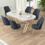 Dining Table & Chairs Set (7 Pieces) Lai - White, Gold, Anthracite White
Gold
Anthracite