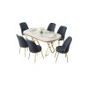 Dining Table & Chairs Set (7 Pieces) Lai - White, Gold, Anthracite White
Gold
Anthracite