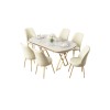 Dining Table & Chairs Set (7 Pieces) Lai - White, Gold, Cream White
Gold
Cream