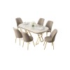 Dining Table & Chairs Set (7 Pieces) Lai - White, Gold, Cappuccino White
Gold
Cappucino