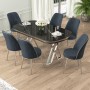 Dining Table & Chairs Set (7 Pieces) Lai - Black Marble, Chrome, Anthracite Black Marble
Chrome
Anthracite