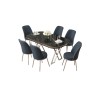 Dining Table & Chairs Set (7 Pieces) Lai - Black Marble, Chrome, Anthracite Black Marble
Chrome
Anthracite