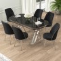 Dining Table & Chairs Set (7 Pieces) Lai - Black Marble, Chrome, Black Black Marble
Chrome
Black
