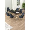 Dining Table & Chairs Set (7 Pieces) Lai - Black Marble, Gold, Anthracite Black Marlbe
Gold
Anthracite