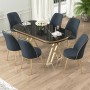 Dining Table & Chairs Set (7 Pieces) Lai - Black Marble, Gold, Anthracite Black Marlbe
Gold
Anthracite