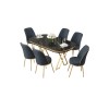 Dining Table & Chairs Set (7 Pieces) Lai - Black Marble, Gold, Anthracite Black Marlbe
Gold
Anthracite