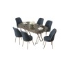 Dining Table & Chairs Set (7 Pieces) Lai - Anthracite, Chrome Anthracite
Chrome