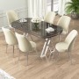 Dining Table & Chairs Set (7 Pieces) Lai - Anthracite, Chrome, Cream Anthracite
Chrome
Cream