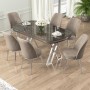 Dining Table & Chairs Set (7 Pieces) Lai - Anthracite, Chrome, Cappuccino Anthracite
Chrome
Cappuccino