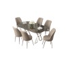 Dining Table & Chairs Set (7 Pieces) Lai - Anthracite, Chrome, Cappuccino Anthracite
Chrome
Cappuccino
