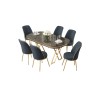 Dining Table & Chairs Set (7 Pieces) Lai - Anthracite, Gold Anthracite
Gold