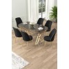 Dining Table & Chairs Set (7 Pieces) Lai - Anthracite, Gold, Black Anthracite
Gold
Black