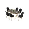 Dining Table & Chairs Set (7 Pieces) Lai - Anthracite, Gold, Black Anthracite
Gold
Black