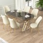 Dining Table & Chairs Set (7 Pieces) Lai - Anthracite, Gold, Cream Anthracite
Gold
Cream