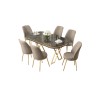 Dining Table & Chairs Set (7 Pieces) Lai - Anthracite, Gold, Cappuccino Anthracite
Gold
Cappuccino