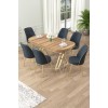 Dining Table & Chairs Set (7 Pieces) Lai - Light Walnut, Gold, Anthracite Light Walnut
Gold
Anthracite