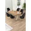 Dining Table & Chairs Set (7 Pieces) Lai - Light Walnut, Gold, Black Light Walnut
Gold
Black