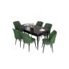 Extendable Dining Table & Chairs Set (7 Pieces) Eva - Black Marble, Khaki Black Marble
Khaki
