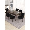 Extendable Dining Table & Chairs Set (7 Pieces) Eva - Baroque, Black Baroque
Black