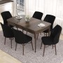 Extendable Dining Table & Chairs Set (7 Pieces) Eva - Baroque, Black Baroque
Black