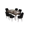 Extendable Dining Table & Chairs Set (7 Pieces) Eva - Baroque, Black Baroque
Black