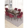 Extendable Dining Table & Chairs Set (7 Pieces) Eva - Baroque, Burgundy Baroque
Burgundy