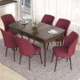 Extendable Dining Table & Chairs Set (7 Pieces) Eva - Baroque, Burgundy Baroque
Burgundy