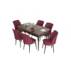 Extendable Dining Table & Chairs Set (7 Pieces) Eva - Baroque, Burgundy Baroque
Burgundy