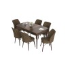 Extendable Dining Table & Chairs Set (7 Pieces) Eva - Baroque, Brown Baroque
Brown