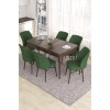 Extendable Dining Table & Chairs Set (7 Pieces) Eva - Baroque, Khaki Baroque
Khaki