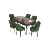 Extendable Dining Table & Chairs Set (7 Pieces) Eva - Baroque, Khaki Baroque
Khaki