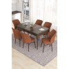 Extendable Dining Table & Chairs Set (7 Pieces) Eva - Baroque, Tile Red Baroque
Tile Red