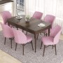 Extendable Dining Table & Chairs Set (7 Pieces) Eva - Baroque, Pink Baroque
Pink