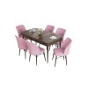 Extendable Dining Table & Chairs Set (7 Pieces) Eva - Baroque, Pink Baroque
Pink