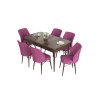 Extendable Dining Table & Chairs Set (7 Pieces) Eva - Baroque, Purple Baroque
Purple