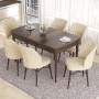 Extendable Dining Table & Chairs Set (7 Pieces) Eva - Baroque, Cream Baroque
Cream