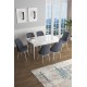 Extendable Dining Table & Chairs Set (7 Pieces) Han - White, Fume White
Fume