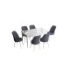 Extendable Dining Table & Chairs Set (7 Pieces) Han - White, Fume White
Fume