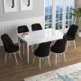 Extendable Dining Table & Chairs Set (7 Pieces) Han - White, Black White
Black