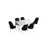 Extendable Dining Table & Chairs Set (7 Pieces) Han - White, Black White
Black