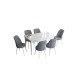 Extendable Dining Table & Chairs Set (7 Pieces) Han - White, Grey White
Grey Extendable Dining Table & Chairs Set (7 Pieces) Han - White, Grey White
Grey