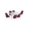 Extendable Dining Table & Chairs Set (7 Pieces) Han - White, Burgundy White
Burgundy