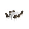 Extendable Dining Table & Chairs Set (7 Pieces) Han - White, Brown White
Brown
