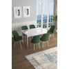 Extendable Dining Table & Chairs Set (7 Pieces) Han - White, Khaki White
Khaki