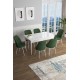 Extendable Dining Table & Chairs Set (7 Pieces) Han - White, Khaki White
Khaki