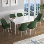 Extendable Dining Table & Chairs Set (7 Pieces) Han - White, Khaki White
Khaki