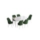 Extendable Dining Table & Chairs Set (7 Pieces) Han - White, Khaki White
Khaki